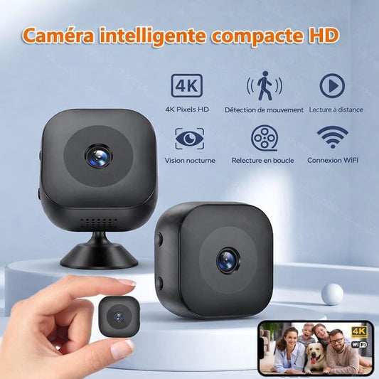 Caméra Mini 4K WiFi – Vision Nocturne Couleur, Détection de Mouvement, Étanche, Surveillance HD à Domicile