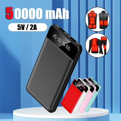 Power Bank 50000mAh – Batterie Externe USB Double Sortie avec Écran LED