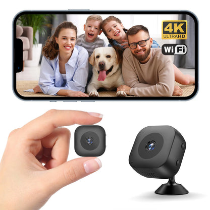 Caméra Mini 4K WiFi – Vision Nocturne Couleur, Détection de Mouvement, Étanche, Surveillance HD à Domicile